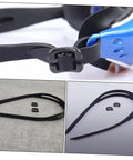 Adjustable Silicone Eyeglass Strap For Swimming And Pool Use No Slip Design shown with goggles and adjustment clips