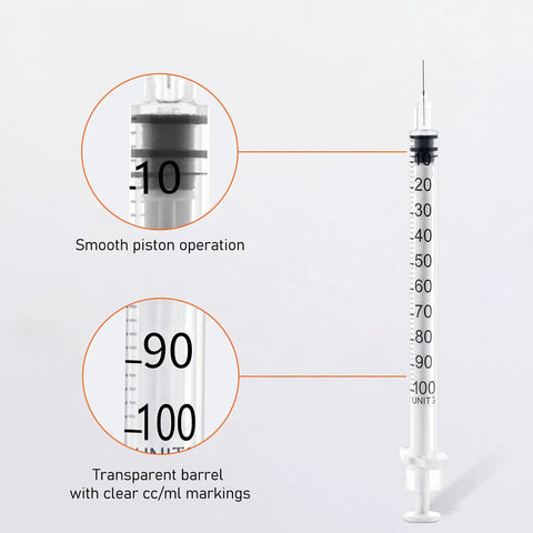 Dead On Accurate 31 Gauge 1cc Insulin Syringe With Sharp 5/16 Inch Needles Smooth Gliding Plunger U 100 Precision Dosing details