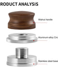 Product analysis of 53mm Espresso Distributor And Pro Grade Adjustable Depth Tamper Leveler With Walnut Wood Handle Fits 54mm Breville Barista Portafilter