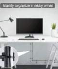 All in One Saddle Type Cable Tie Mount Base Kit organizing wires on a desk setup, showing nylon ROHS compliant clip bases.