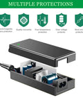 Universal 24V DC Power Supply Adapter 2.5A 60W With 8 Tips 100 240V AC To DC Converter dismantled showing internal components.