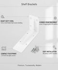 Heavy Duty L Bracket Shelf Support For Corner Reinforcement And Furniture Stability Quick Install Rock Solid Cold Rolled Steel