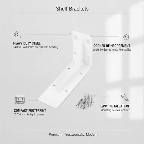 Heavy Duty L Bracket Shelf Support For Corner Reinforcement And Furniture Stability Quick Install Rock Solid Cold Rolled Steel
