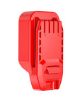 Red V20 to DeWalt 20V Max Battery Adapter for cordless tools, showing side view. Not for Black and Decker. Easy install design.