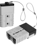 Badass 175 Amp Battery Quick Disconnect Connector Kit 600V 1/0 AWG Wire Harness Winch Plug showing two connectors with safety cable.