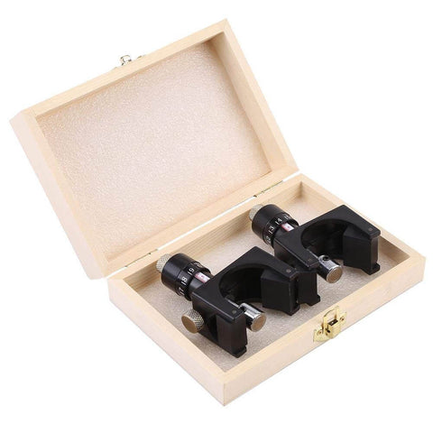 Magnetic Planer Blade Setting Jig Kit With Two Gauges And Wooden Storage Box For Precise Knife Setup In Woodworking Projects