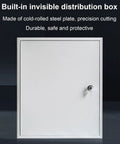Weatherproof Outdoor Electrical Box Enclosure With Recessed In Wall Outlet And Cable Management Lockable Hidden Wiring Cabinet For Home And Commercial Use Durable Galvanized Steel Junction Box 60x15x80 cm, white lockable steel door