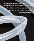 Close-up of Pure Silicone Tubing 6mm ID x 8mm OD High Temp Food Grade Hose showcasing flexibility on black background.