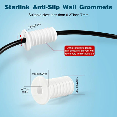 White 4 Pack Split Cable Grommet Three Quarter Inch Waterproof Anti Slip Wall Pass Through Bushing for Starlink Cable
