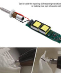 Ultrasonic Cutter Transducer With Drive Module, 30W 40KHz Replacement Parts for DIY Crafts showing cutting action on 3D printed plastic
