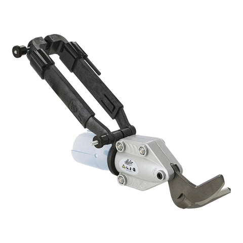 Drill Powered Vinyl Siding Cutter Attachment Turbo Shear for Cordless and Corded Drills, side view of metal shear blades
