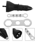 Cool Galpada Cordless Drill Rivet Adapter Kit With Plastic Body For Auto DIY And Metal Work, Low Noise Electric Riveting Tool To Make Drilling Faster And Easier On Cars Or Projects. black plastic cordless drill rivet adapter with metal rivet nuts and wrench
