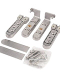 Rock Solid Stainless Steel Concealed Door Hinges Featuring 3D Adjustable Pivot Design With Heavy Duty Construction, pack of four.