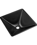 Claire 15.5 Inch Black Glass Vessel Sink for Above Counter Mount Durable Tempered Glass 1.75 Inch Drain Deep 5 3 16 Inch Basin