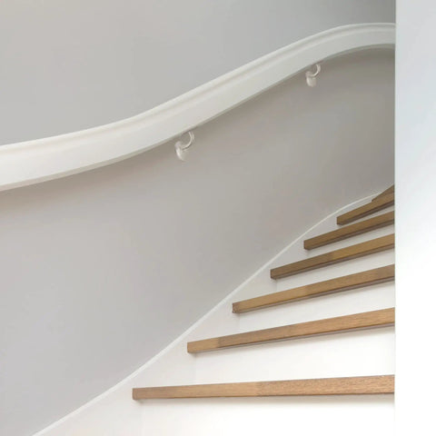 Jumbo Handrail Brackets Satin Nickel 5 Pack Built To Last With Wall Mount 3 Inch Extension Low Profile Zinc Construction for Stair Rails visible.