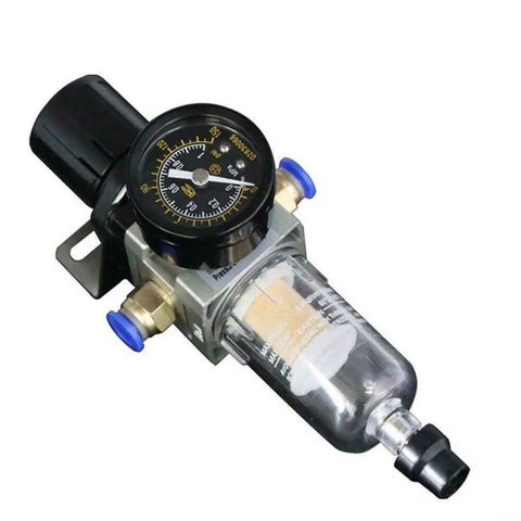 Robust Machine Tool Cooling Sprayer With Adjustable Flow Dial And Pressure Regulator showing pressure gauge and filtration system.