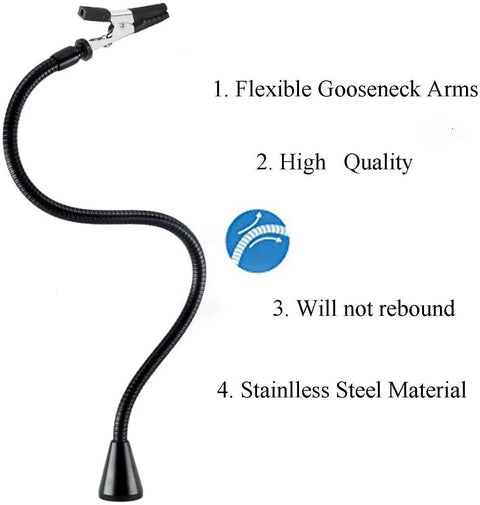 Magnetic Helping Hands With Three LED Magnifying Lamp, Pro Soldering Station And PCB Holder flexible gooseneck arm.