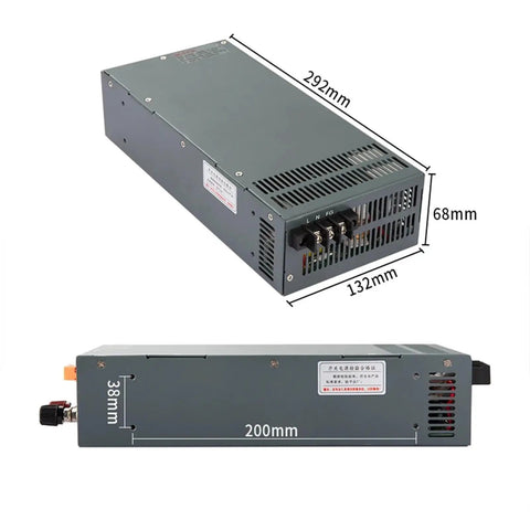 Beefy Adjustable Industrial Switching Power Supply 12V 24V 36V 48V And 110V 300V ACDC 1000W 1200W 1500W 2000W dimensions view