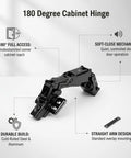 180 Degree Straight Arm Cabinet Hinge For Full Overlay Doors With Soft Close Damping Built To Last Heavy Duty Corner Kitchen Hardware