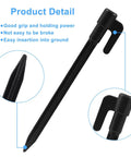 Close-up of a black 24 Pack 5.7 Inch Plastic Tent Stake For Tents And Canopies, highlighting grip and base features.