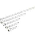 Knurled extension bars from 18 Piece 1/4 Inch 90-Tooth Ratchet And Drive Tool Set With EVA Foam Tray, Chrome Finish, Non-Slip Grip, Tight Spaces