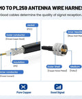 Diagram of NMO To PL259 antenna wire harness showing detailed components and design material.
