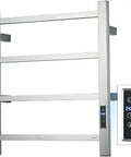 Heated Towel Warmer Rack With Six Bars Wall Mounted Plug In Electric Towel Heater Chrome Finish Timed Control