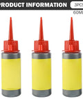 Graphite Powder Lubricant 60ml Set For Cars And Locks 3 Pack No Dust Long Lasting Formula with red nozzle and yellow label.