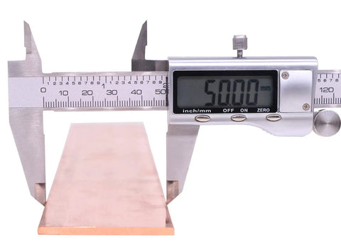 Copper Flat Bar One Eighth Inch By Two Inch By Twelve Inch Solid Stock For DIY Crafts Milling Lathe Knife Making measured by caliper