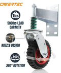 Six Inch Spring Loaded Gate Wheel Swivel Caster For Driveway Fences And Gates Beefy Heavy Duty 500 Lbs Roll Smooth On Wood Metal And More 360 Degree Rotation Hardware And Gloves Included