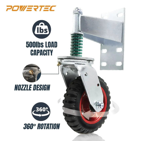 Six Inch Spring Loaded Gate Wheel Swivel Caster For Driveway Fences And Gates Beefy Heavy Duty 500 Lbs Roll Smooth On Wood Metal And More 360 Degree Rotation Hardware And Gloves Included