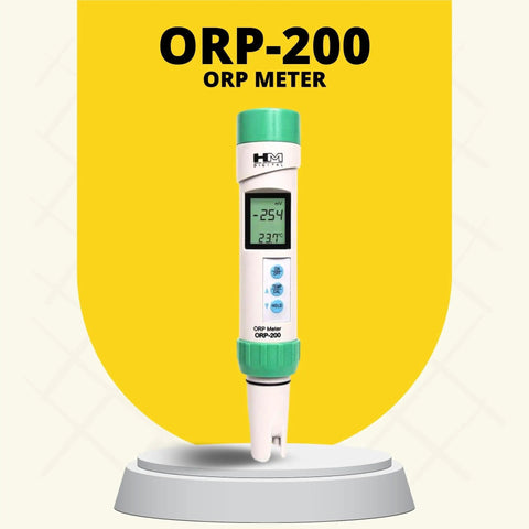 Waterproof ORP Meter With Temperature Readout, Auto Ranging Calibration, 1 mV Resolution, Range Minus 999 To Plus 1000 mV