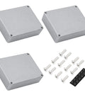3 Pack 1590BB Aluminum Guitar Pedal Enclosures Unpainted Stomp Box Case For DIY Effects Pedals 120x94.5x34MM Durable Metal Box Includes Screws And Rubber Pads