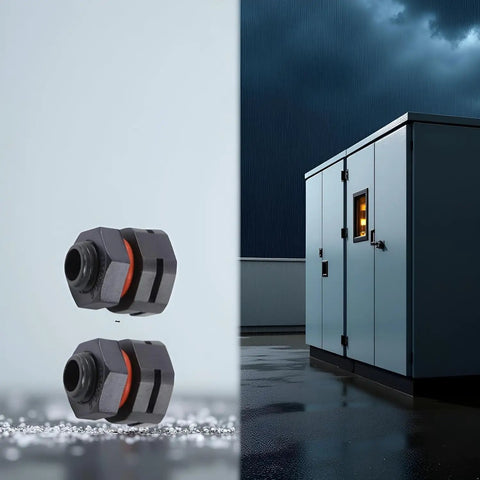 Two Pack IP68 Industrial Breather Vent With Dual M12x1.5 Pressure Equalization Valves for Electrical Cabinets, Moisture Control