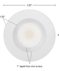 Top view dimensions of 12 Pack 5 Inch And 6 Inch Retrofit Recessed LED Downlights 1300 Lumens Dimmable E26 Quick Connect