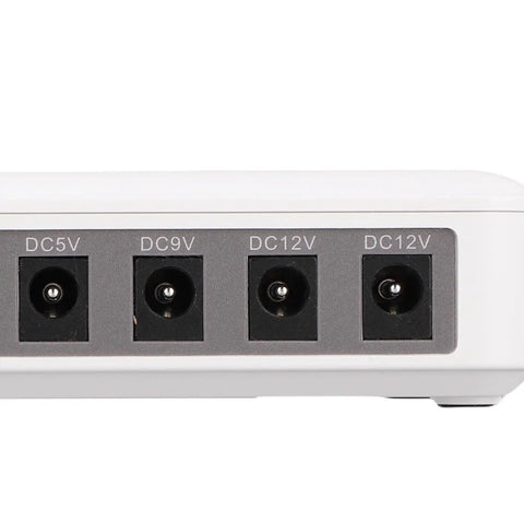 Top Shelf Uninterruptible Power Supply With Dc Output And 7800Mah Ups Battery Backup To Keep Routers And Modems Running Smooth Through Blackouts So You Can Ride Out Grid Failures Without Dropping Calls Or Stalling Your Hustle, featuring DC input ports.