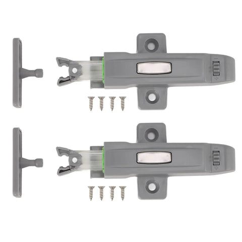 Cabinet Door Push Latch With Self Locking Mechanism Durable ABS For Cupboards Wardrobes And Bookcases, includes screws