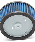 Side view of the HD 0800 Air Filter Replacement 29442 99E For Harley Davidson with blue high-flow filter elements