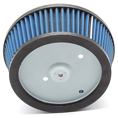 Side view of the HD 0800 Air Filter Replacement 29442 99E For Harley Davidson with blue high-flow filter elements