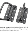 2 Pack Heavy Duty Black Metal Chest Handles for Wood and Metal Cases Surface Mount Ring Pull Handles for cabinets