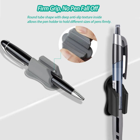 Adhesive Wall Pen Holder 6 Pack Silicone Pencil Marker Stylus Organizer Dual Hole Design for Desk or Clipboard use