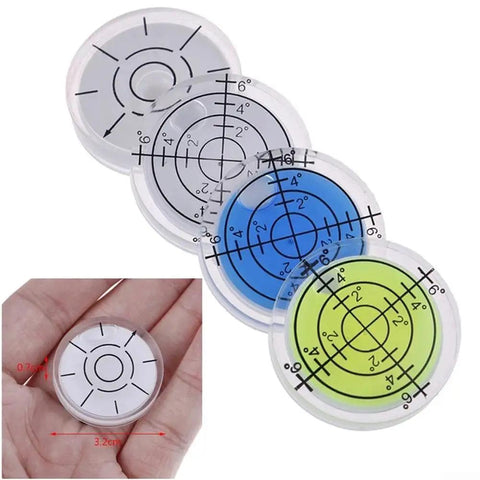 Set of four spirit bubble levels for precision measuring, featuring translucent colors and clear markings for layout tasks.
