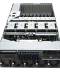 Top Tier Dual AMD Epyc 9965 192 Core Rackmount Server packing eight RTX Pro 6000 cards, showing internal cooling fan layout and hardware.