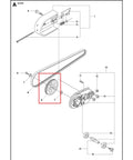 Tough Replacement Pulley For Husqvarna Disc Cutters K1250 K2500 Parts 578110501 detailed diagram showing installation and components.