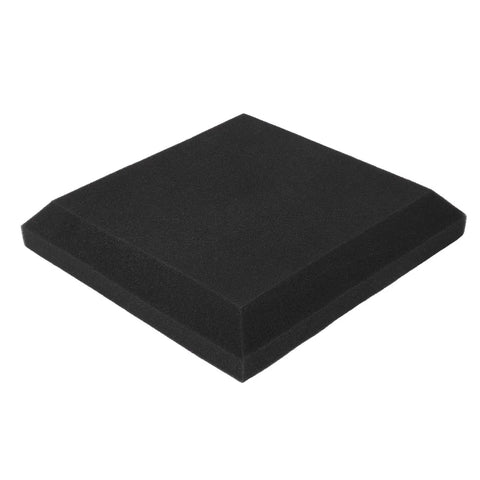 Premium Soundproof Foam Panels for Studio Acoustic Treatment and Noise Reduction Wall Tiles to Banish Echoes and Dial in Crystal Clear Audio in Home Theater or Office Spaces with 30X30Cm Coverage, black foam panel on white background.