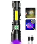 Dope 3 In 1 UV Black Light Flashlight With Magnetic Base Rechargeable High Lumen Tactical LED 395nm UV Light with USB cable