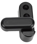 Kickass 180 Degree Rotating RV Table Lock Clip With Wicked Strong Steel Buckle For Thick Panels And Camper Trailers, black ABS locking mechanism.
