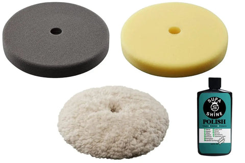 Buffer Polisher Kit For Car Detailing With 7 Inch Pads Wax Buffing And Polishing Bundle Includes Three Polishers Pads and Polish