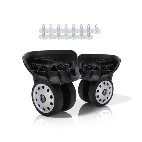 2 Pack Perforated 360 Degree Swivel Luggage Wheels Casters For Suitcases And Travel Trolleys Replacement Spinner Wheels Black