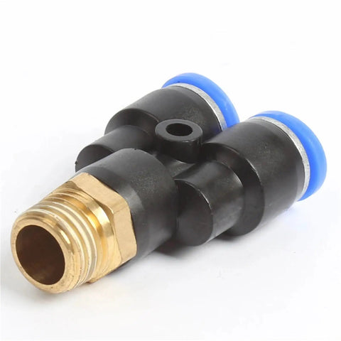 Get This Insane M5 To 1/2 Inch Y Shape Pneumatic Push In Fitting Connector Kit Featuring 20 Pieces Of Reliable Brass And Plastic Adapters For Smooth Air Distribution In Automation Systems And Tool Connections Without Any Leaks Today, brass and plastic Y fitting